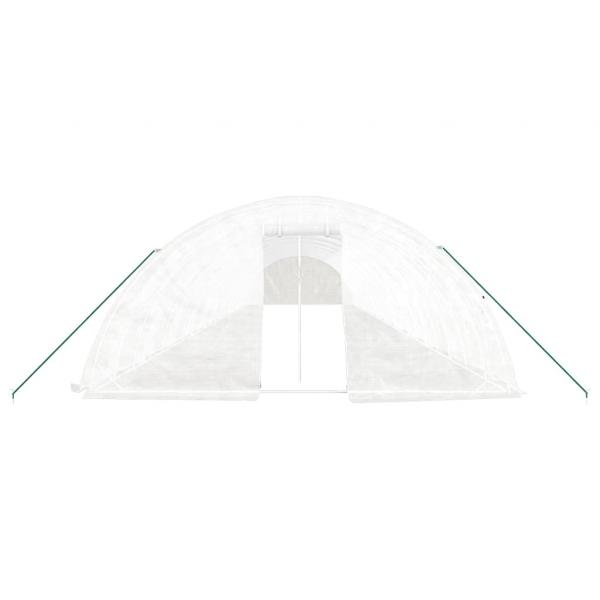 Gewächshaus mit Stahlrahmen Weiß 110 m² 22x5x2,3 m