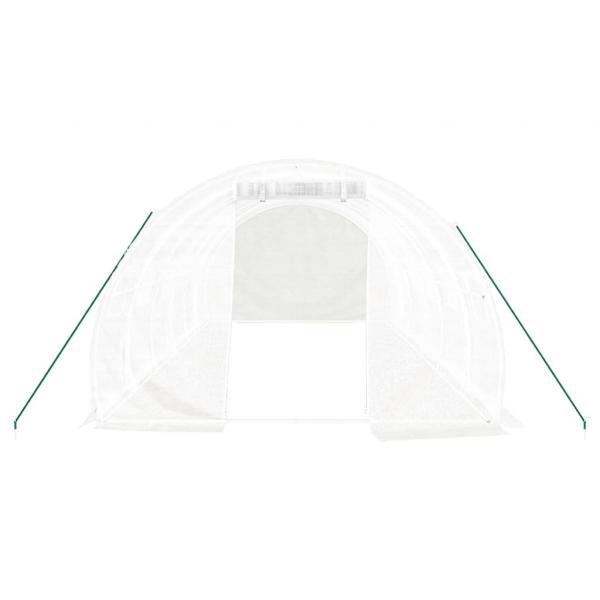 Gewächshaus mit Stahlrahmen Weiß 18 m² 6x3x2 m