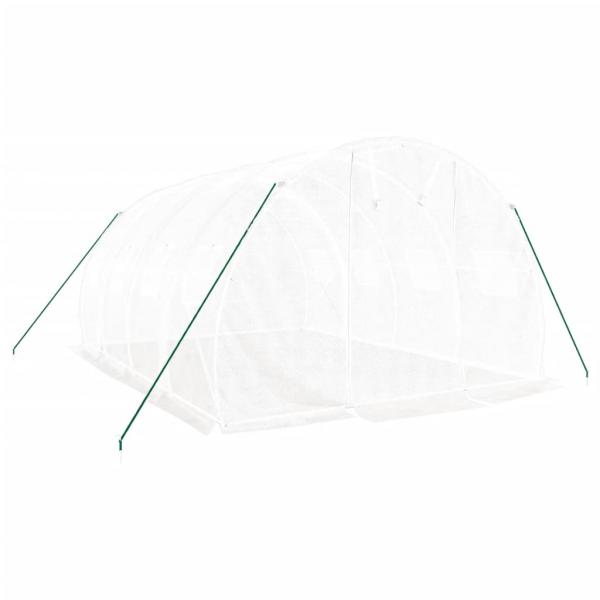 Gewächshaus mit Stahlrahmen Weiß 12 m² 4x3x2 m