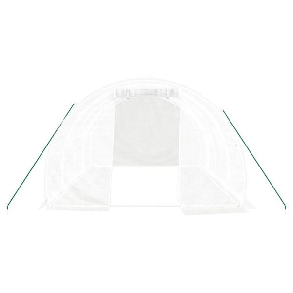 Gewächshaus mit Stahlrahmen Weiß 12 m² 4x3x2 m