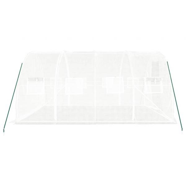 Gewächshaus mit Stahlrahmen Weiß 12 m² 4x3x2 m