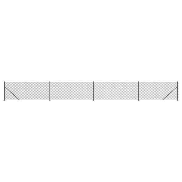 Maschendrahtzaun mit Bodenflansch Anthrazit 0,8x10 m