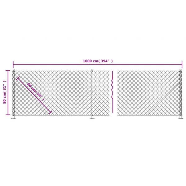 Maschendrahtzaun mit Bodenflansch Anthrazit 0,8x10 m