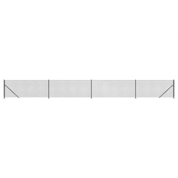 Maschendrahtzaun mit Bodenflansch Anthrazit 1x10 m