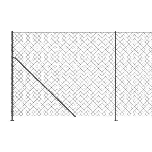 Maschendrahtzaun mit Bodenflansch Anthrazit 1,6x25 m
