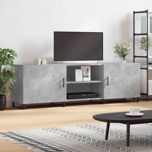 ARDEBO.de - TV-Schrank Betongrau 150x30x50 cm Holzwerkstoff