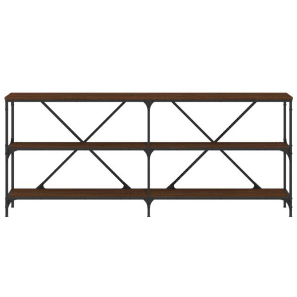 Konsolentisch Braun Eiche 180x30x75 cm Holzwerkstoff und Eisen