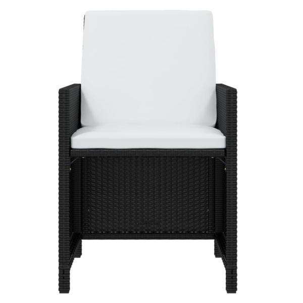 7-tlg. Garten-Essgruppe mit Kissen Poly Rattan Schwarz