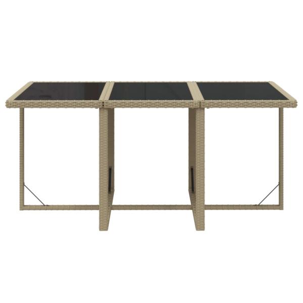 7-tlg. Garten-Essgruppe mit Kissen Poly Rattan Beige