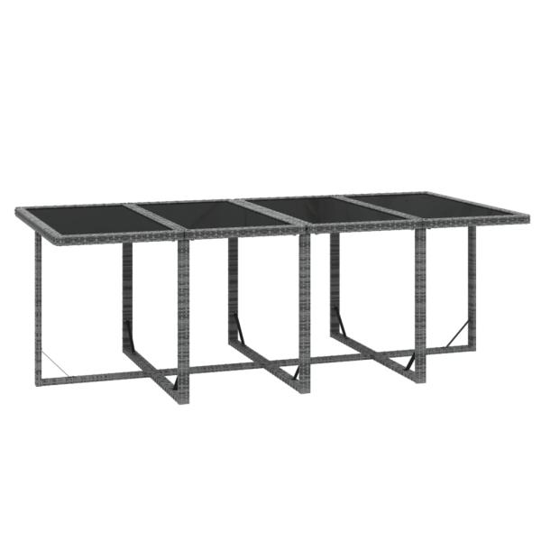 9-tlg. Garten-Essgruppe mit Kissen Poly Rattan Grau