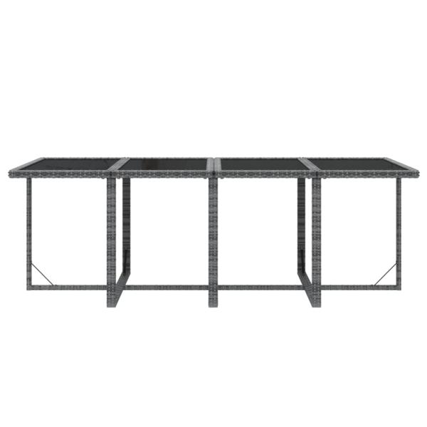 9-tlg. Garten-Essgruppe mit Kissen Poly Rattan Grau