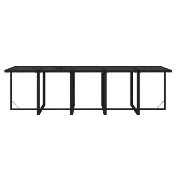 15-tlg. Garten-Essgruppe mit Kissen Poly Rattan Schwarz