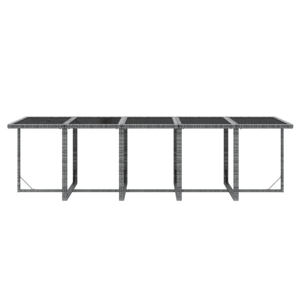11-tlg. Garten-Essgruppe mit Kissen Poly Rattan Grau
