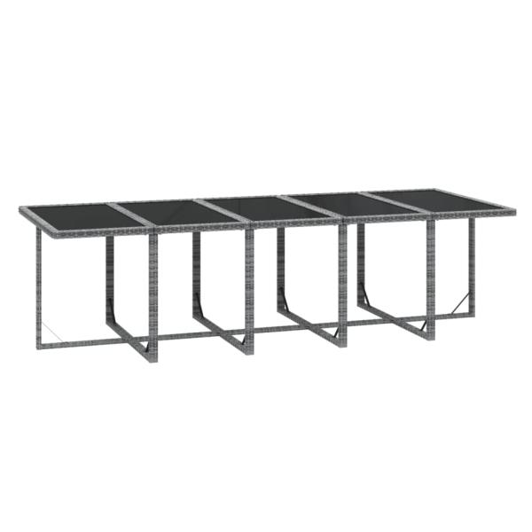 15-tlg. Garten-Essgruppe mit Kissen Poly Rattan Grau