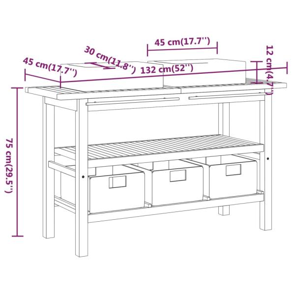 Waschtisch mit Creme Marmorbecken Massivholz Teak
