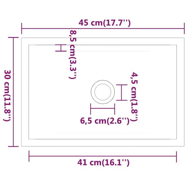 Waschtisch mit Creme Marmorbecken Massivholz Teak