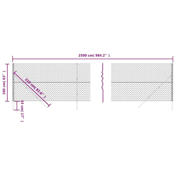 Maschendrahtzaun Grün 1,6x25 m