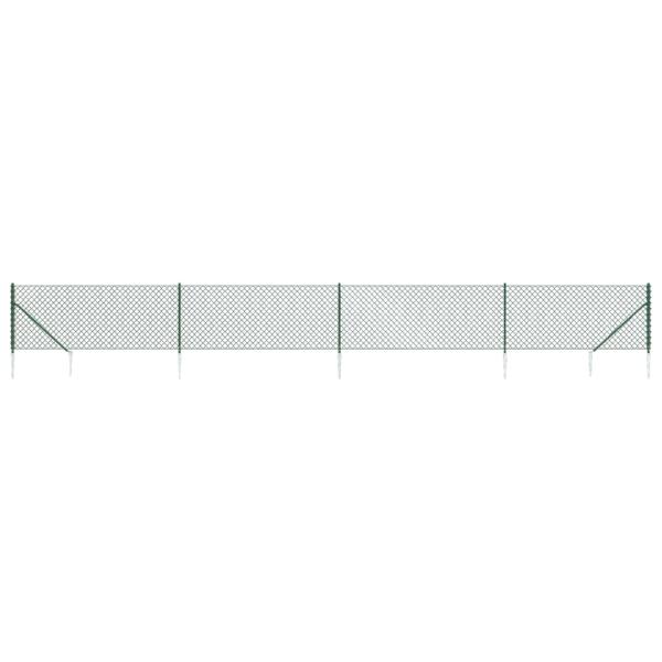 Maschendrahtzaun mit Bodenhülsen Grün 1x10 m
