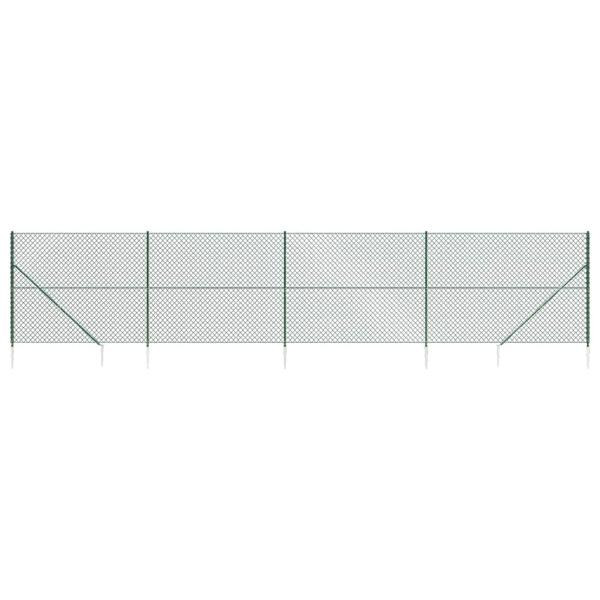 Maschendrahtzaun mit Bodenhülsen Grün 1,6x10 m