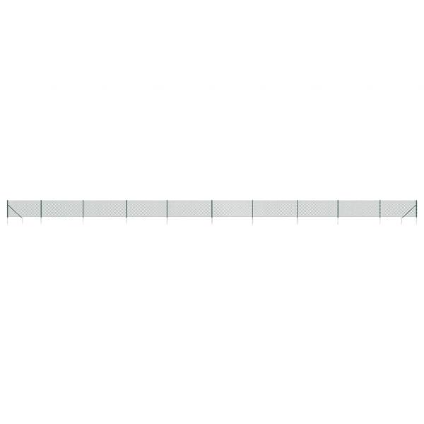 Maschendrahtzaun mit Bodenhülsen Grün 1x25 m