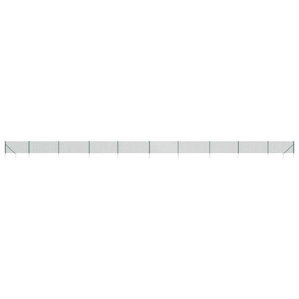 Maschendrahtzaun mit Bodenhülsen Grün 1,1x25 m