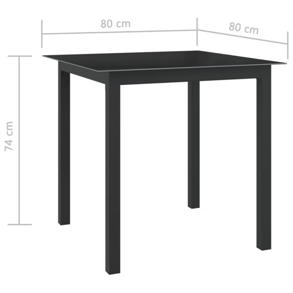 5-tlg. Garten-Essgruppe Aluminium Anthrazit