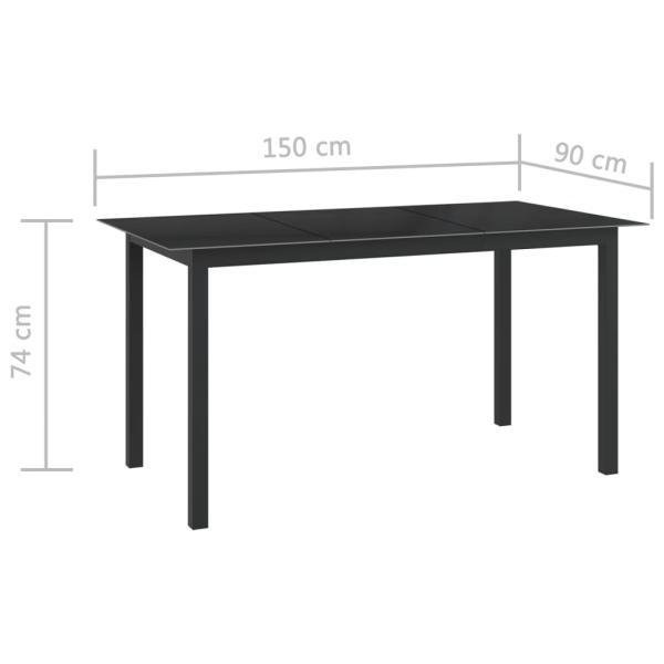 7-tlg. Garten-Essgruppe Aluminium Anthrazit
