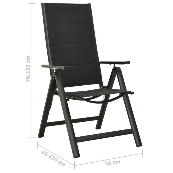 7-tlg. Garten-Essgruppe Aluminium Anthrazit