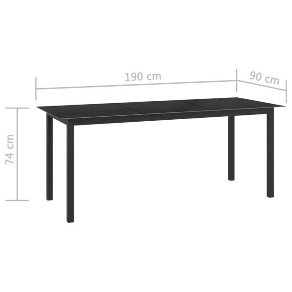 9-tlg. Garten-Essgruppe Aluminium Anthrazit