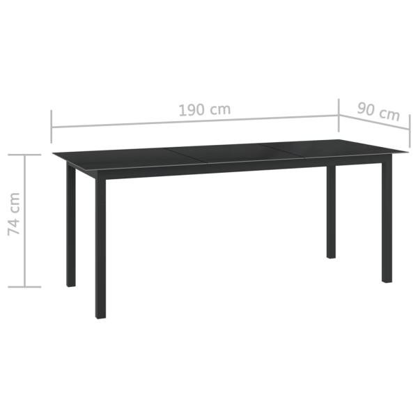 9-tlg. Garten-Essgruppe Aluminium Anthrazit