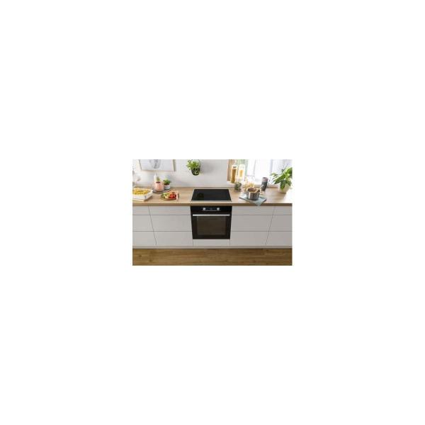 Gorenje Black Steam Pro Einbau Herdset mit Induktionskochfeld (BPSX6737E06BG + GI6421BX), 60 cm breit, 77 L, Pyrolyse, Grill, Kindersicherung, Boosterfunktion, Schwarz