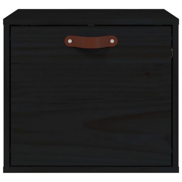 Wandschrank Schwarz 40x30x35 cm Massivholz Kiefer