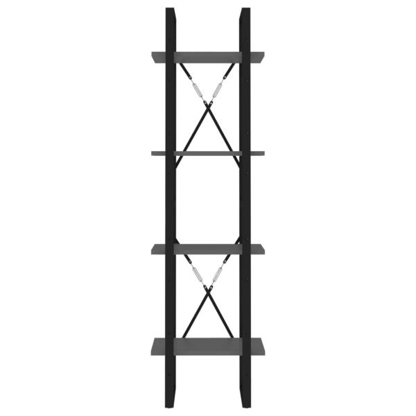 Bücherregal 4 Fächer Grau 40x30x140 cm Holzwerkstoff