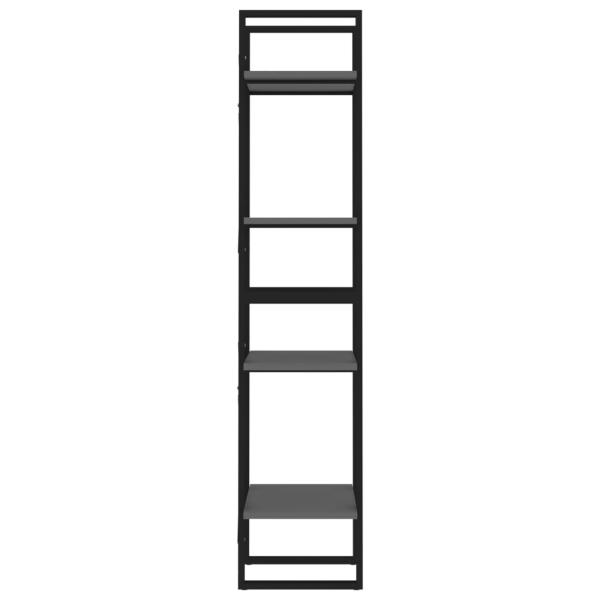 Bücherregal 4 Fächer Grau 40x30x140 cm Holzwerkstoff