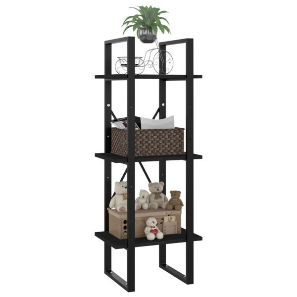 ARDEBO.de - Bücherregal 3 Fächer Schwarz 40x30x105 cm Holzwerkstoff