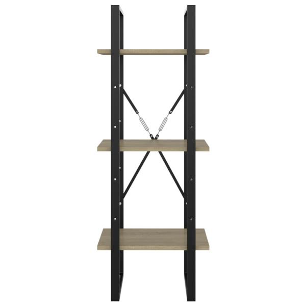 ARDEBO.de - Bücherregal 3 Fächer Sonoma-Eiche 40x30x105 cm Holzwerkstoff