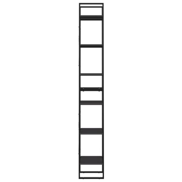 Bücherregal 6 Fächer Grau 40x30x210 cm Holzwerkstoff