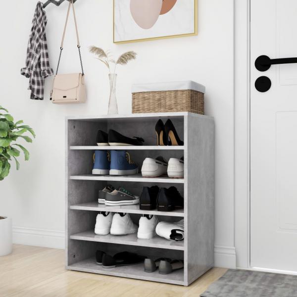 ARDEBO.de - Schuhschrank Betongrau 60x35x70 cm Holzwerkstoff