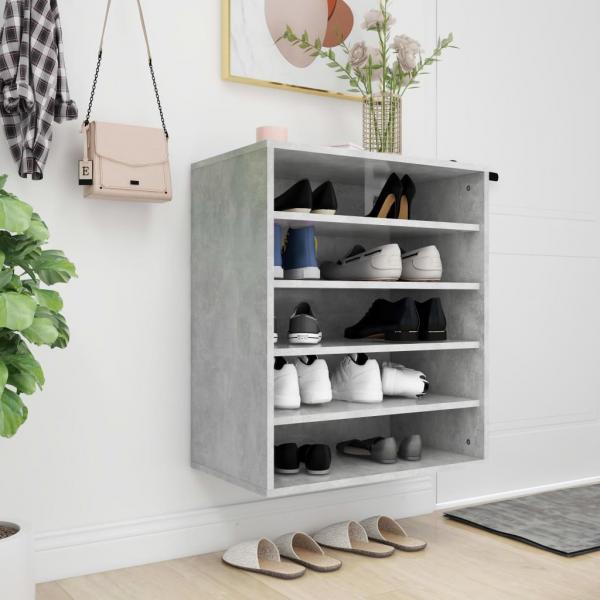 Schuhschrank Betongrau 60x35x70 cm Holzwerkstoff