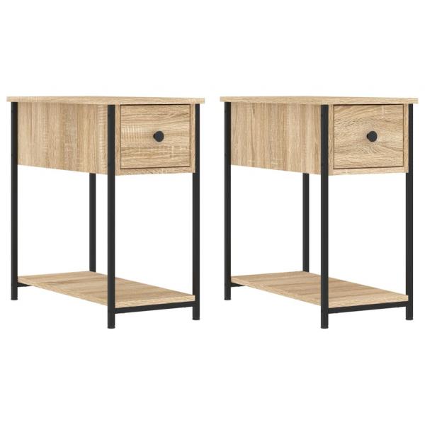 Nachttische 2 Stk. Sonoma-Eiche 30x60x60 cm Holzwerkstoff