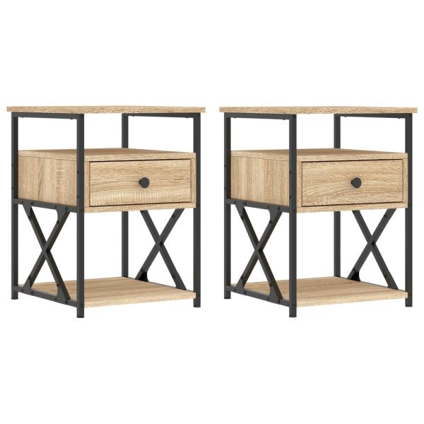 Nachttische 2 Stk. Sonoma-Eiche 40x42x55 cm Holzwerkstoff