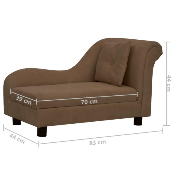 Hundesofa mit Kissen Braun 83x44x44 cm Plüsch  