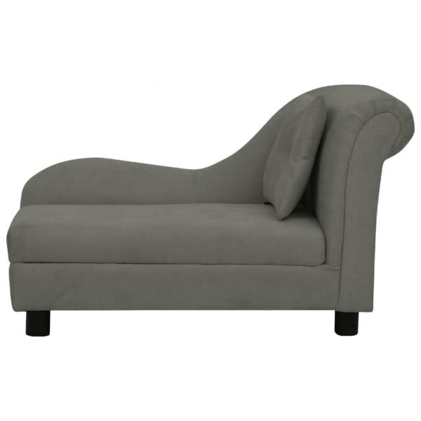 Hundesofa mit Kissen Dunkelgrau 83x44x44 cm Plüsch  
