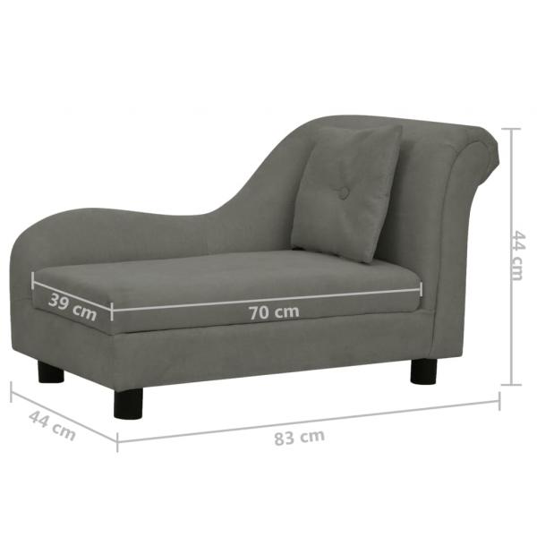 Hundesofa mit Kissen Dunkelgrau 83x44x44 cm Plüsch  