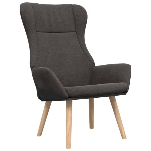 Relaxsessel mit Hocker Dunkelgrau Stoff