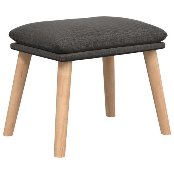Relaxsessel mit Hocker Dunkelgrau Stoff