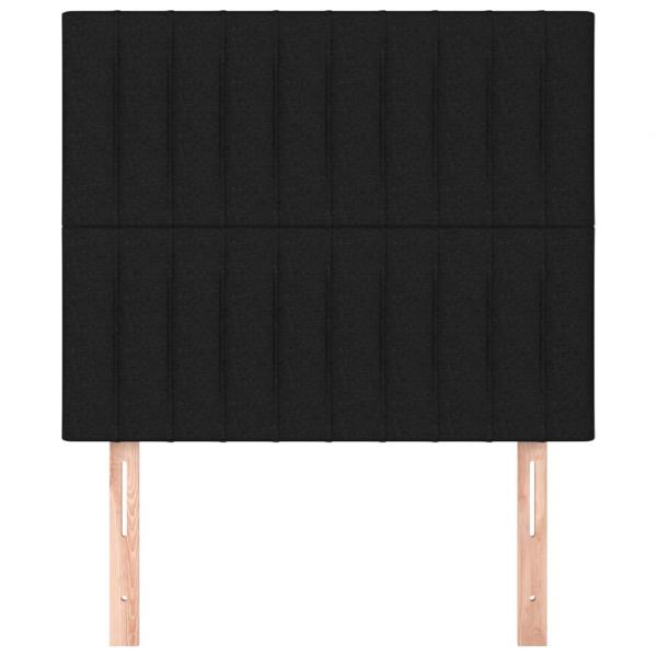 Kopfteile 2 Stk. Schwarz 90x5x78/88 cm Stoff