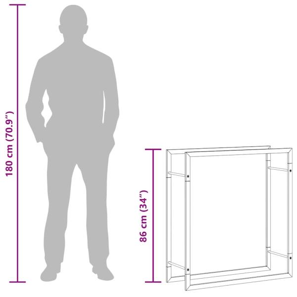 Brennholzregal Mattschwarz 80x28x86 cm Stahl