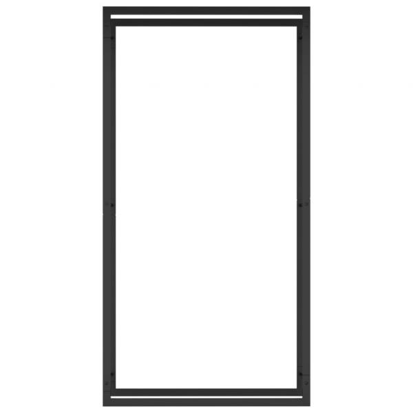 Brennholzregal Mattschwarz 80x28x154 cm Stahl