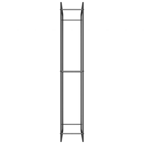 Brennholzregal Mattschwarz 80x28x154 cm Stahl